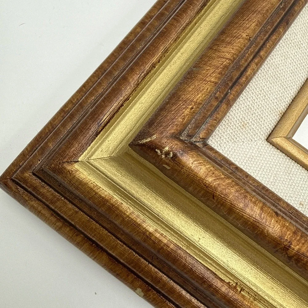 Vtg‎ Ornate Gold Carved Wood Hold A 14x11